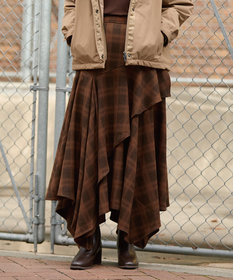 KerchiefCheckMaxiSkirt
